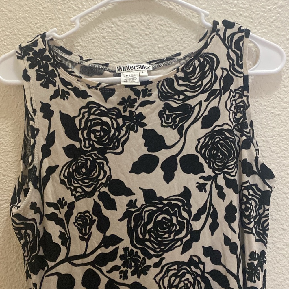 WinterSilks Floral Women's Top L - Picture 2 of 4